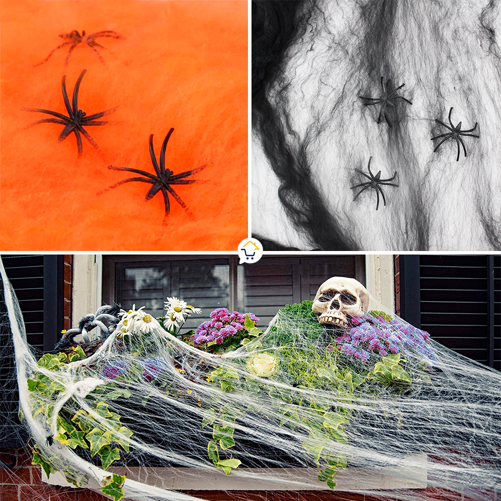 Miniatura 5 de Telaraña Decorativa X6 Arañas 4016